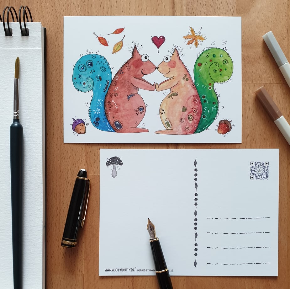 Postkarte "Hörnchen Jil & Jens"